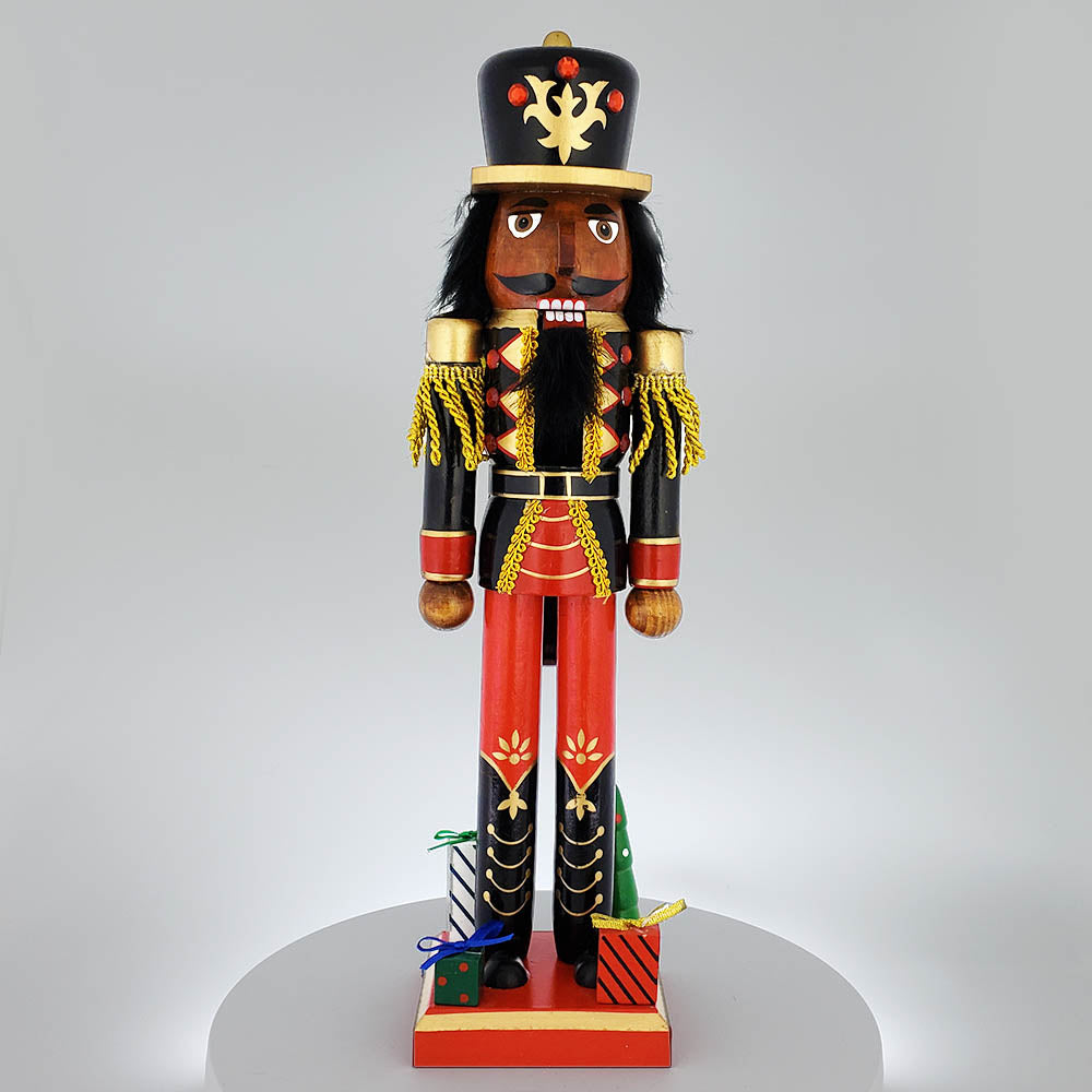 15" African American King Nutcracker - Black & Red