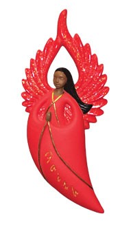 African American Angel Ornaments (Red)