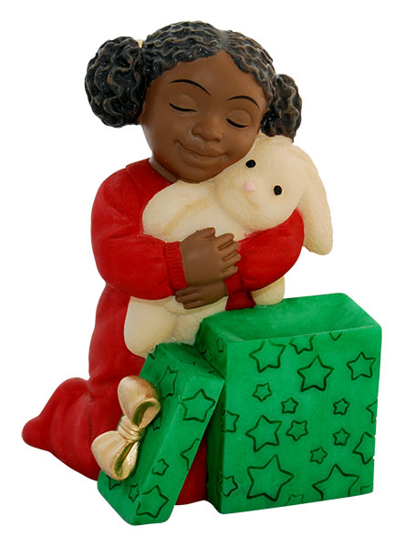 African American Girl with Bunny
