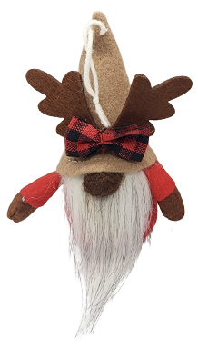 Mini Moose Gnome Ornament, 2 Assorted