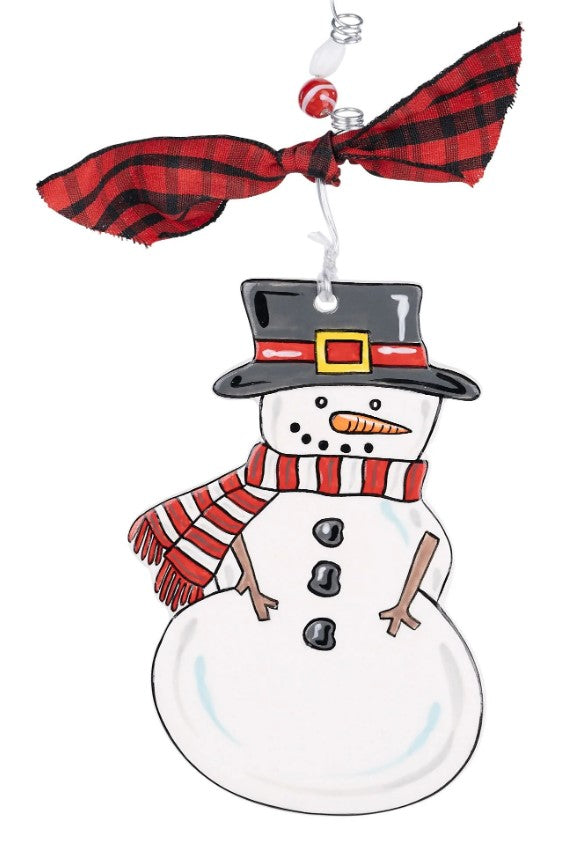 Top Hat Snowman Flat Ornament - Glory Haus