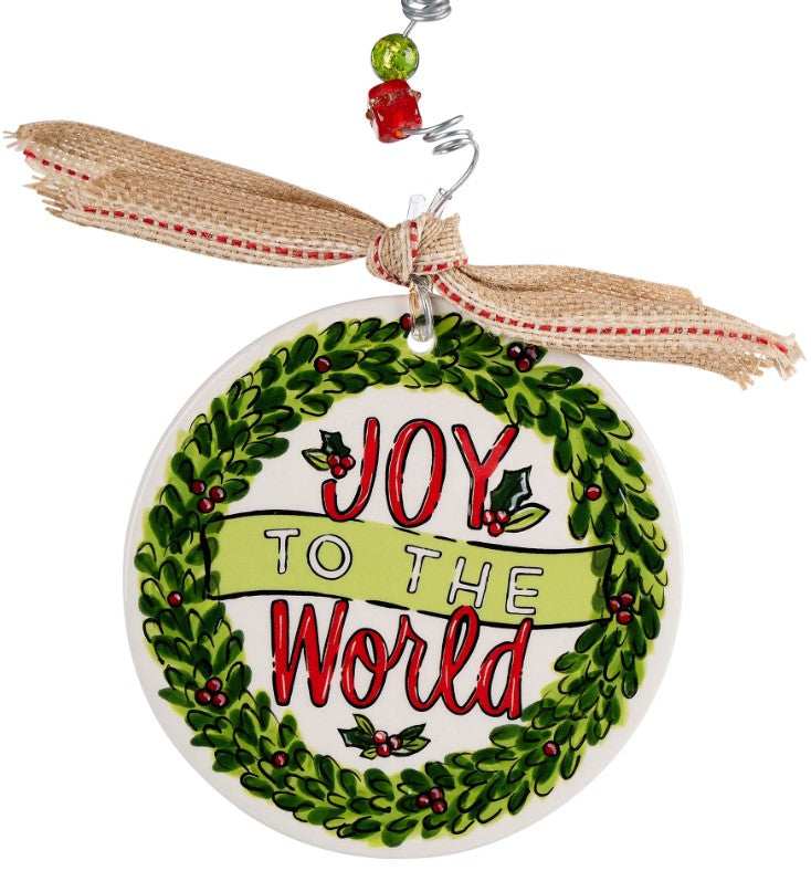 Joy to the World Wreath Ornament (Flat)- Glory Haus
