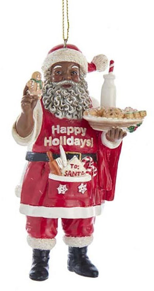 Kurt Adler Black Santa Ornament