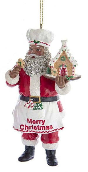 Kurt Adler Black Santa Ornament