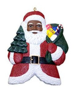 Black Santa Ornament