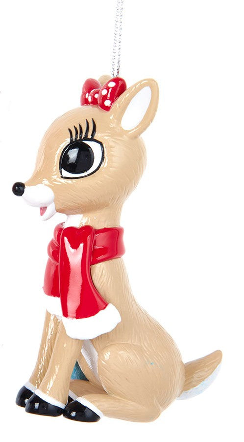 Rudolph The Red Nose Reindeer® and Clarice With Scarf Ornaments, 2 Assorted - Kurt Adler