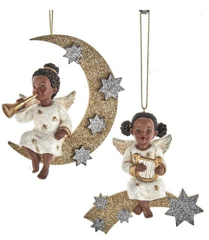 German African American Angel Ornaments, 2 Assorted - Kurt Adler
