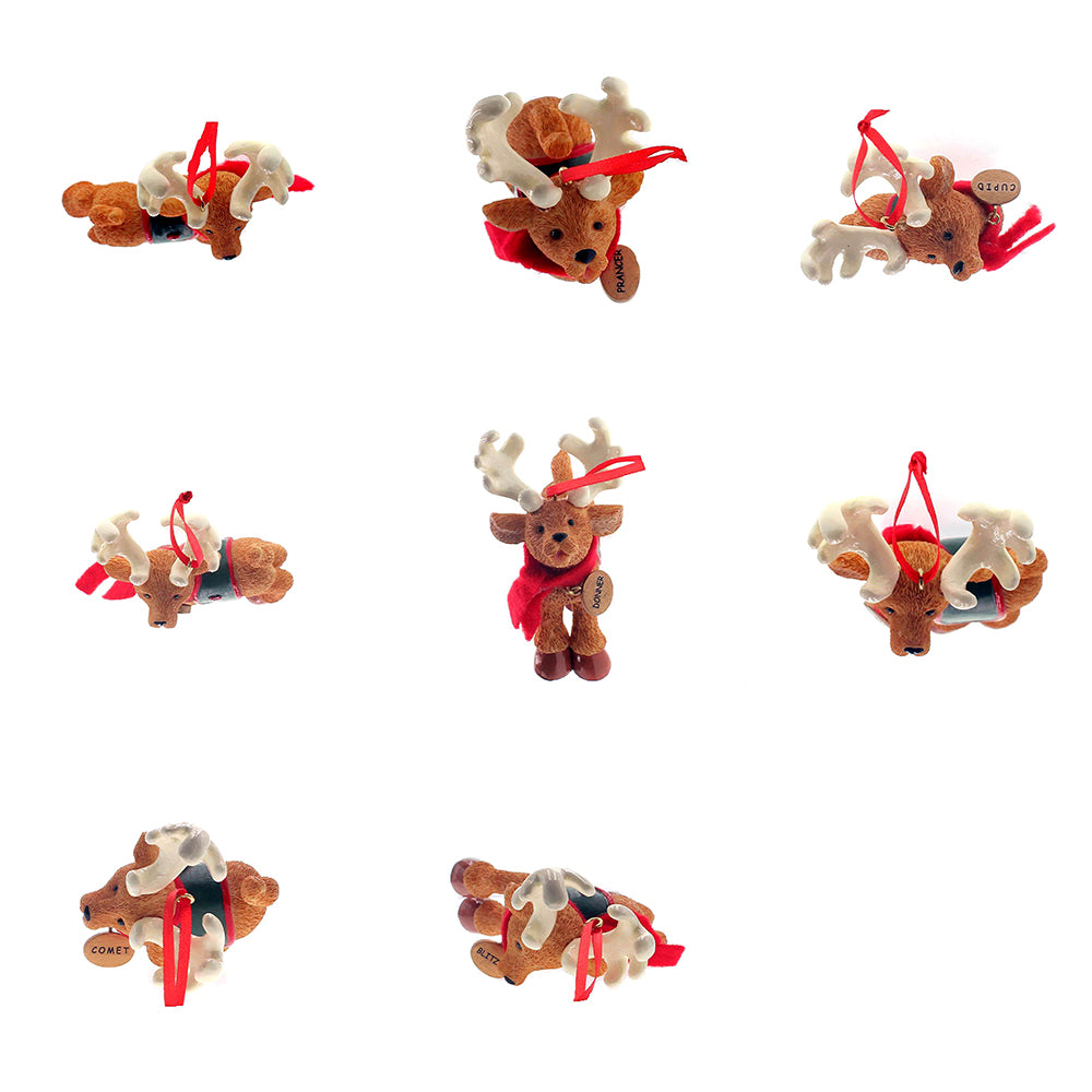 Holly Dearie Reindeer Ornaments, 8 Assorted - Kurt Adler