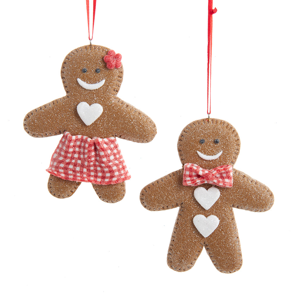 4" Gingerbread Man and Woman Ornaments, 2 Assorted - Kurt Adler