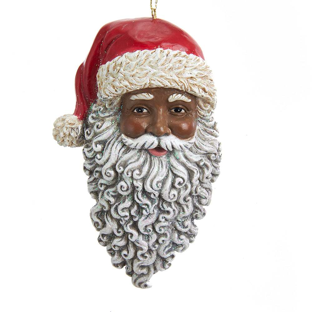 Black Santa Head Ornament