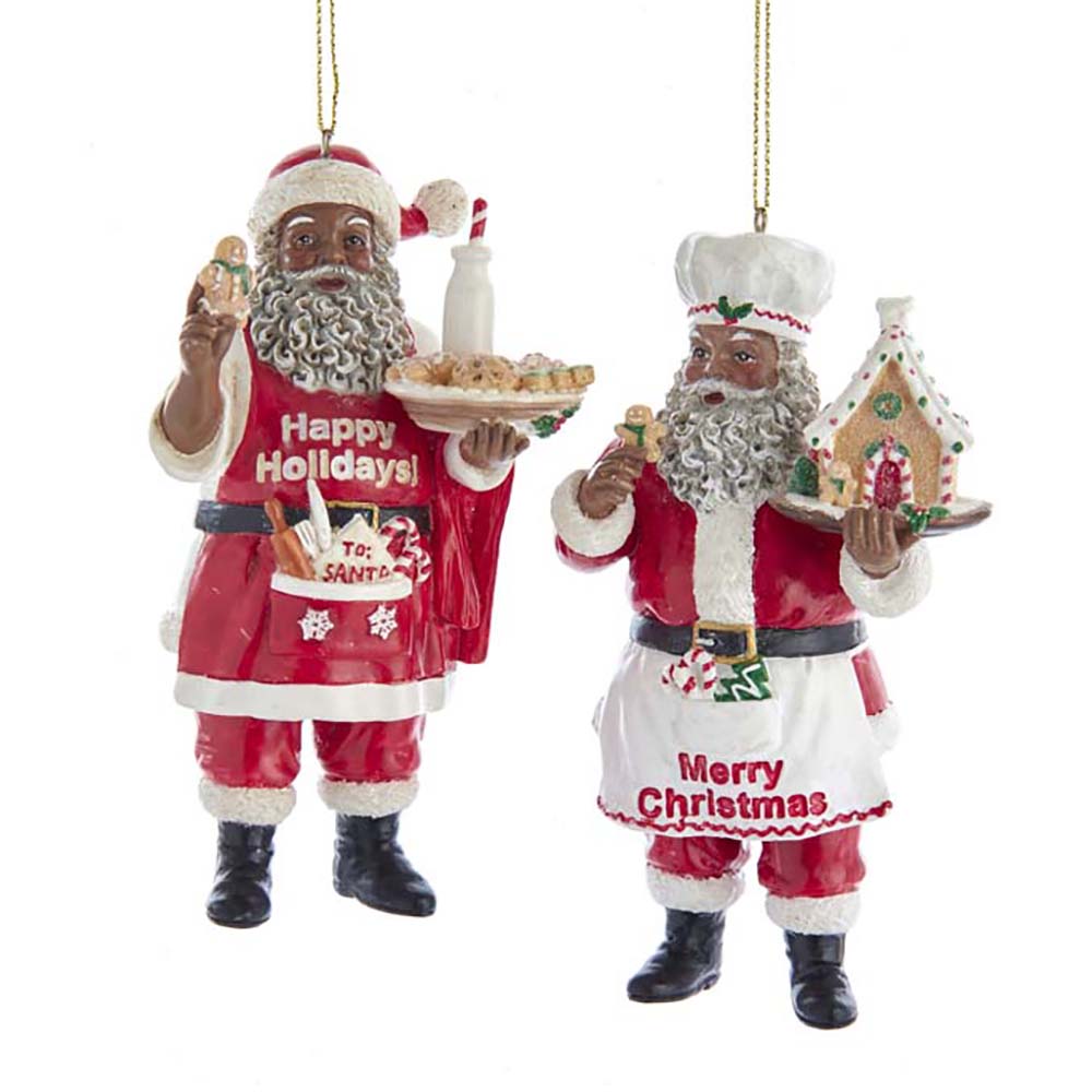Black Santa Ornament Assortments
