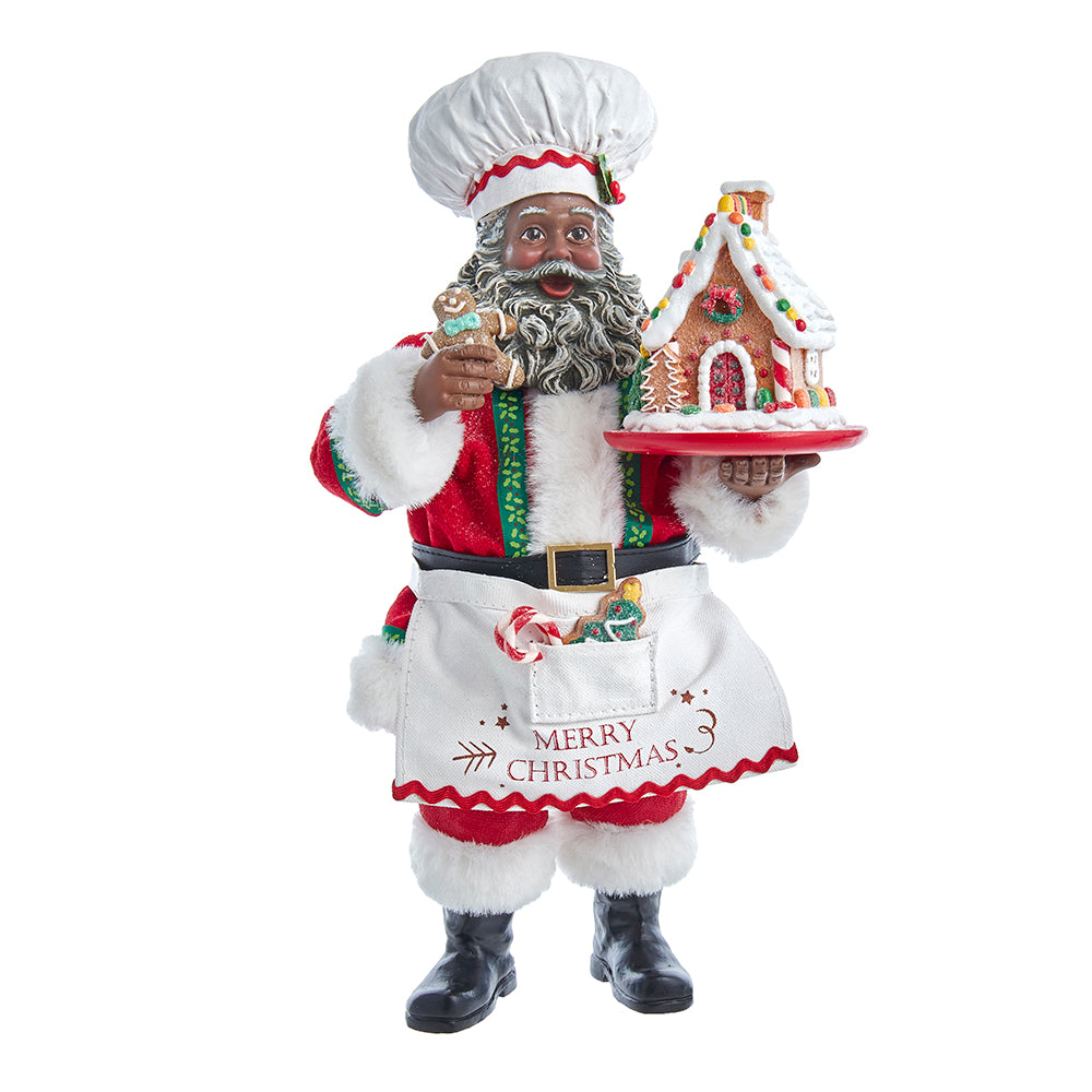 Kurt Adler Black Fabriche Santa Chef