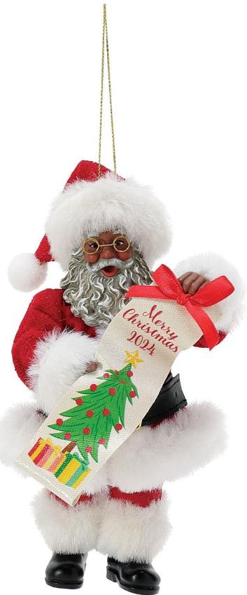 Merry Christmas 2024 - Possible Dreams Black Santa Ornament