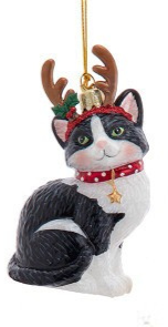 Noble Gems™ Glass Cat With Antlers Ornaments, 4 Assorted - Kurt Adler