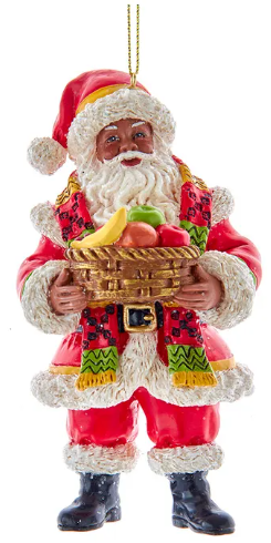 African American Kwanzaa Santa Ornament