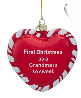 Noble Gems™ Glass Grandma & Grandpa First Christmas Heart With Sayings Ornaments, 2 Assorted - Kurt Adler
