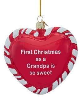 Noble Gems™ Glass Grandma & Grandpa First Christmas Heart With Sayings Ornaments, 2 Assorted - Kurt Adler