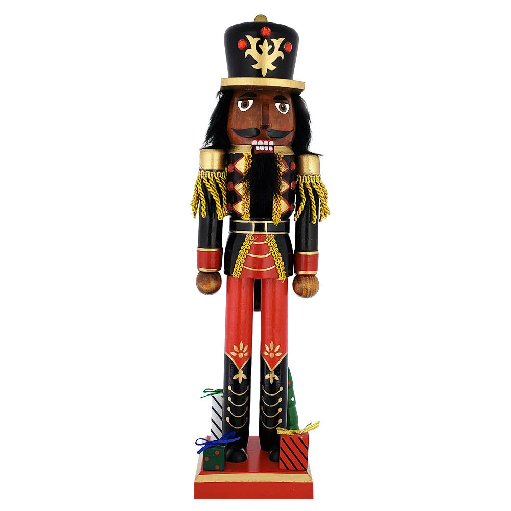 15" African American King Nutcracker - Black & Red