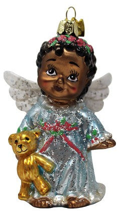 Noble Gems™ Glass African American Angel Ornaments, 2 Assorted - Kurt Adler