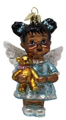 Noble Gems™ Glass African American Angel Ornaments, 2 Assorted - Kurt Adler
