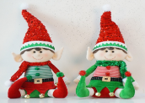 17" Plush Sitting Elves in Red Hats, 2 Assorted