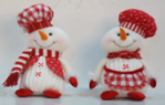 9" Plush Standing Snowman Couple, 2 Assorted (Chefs)