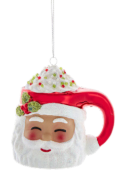 Santa & Snowman Teacup Ornaments, 2 Assorted - Kurt Adler