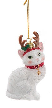 Noble Gems™ Glass Cat With Antlers Ornaments, 4 Assorted - Kurt Adler