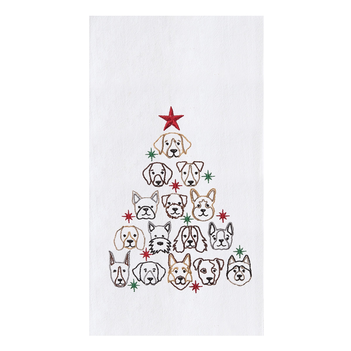 Dog Face Christmas Tree Towel