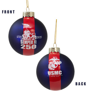 U.S. Marine Corps® Glass America's 250th Anniversary Ornament - Kurt Adler
