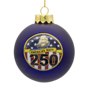 80MM U.S. Navy™ 250th Anniversary Ball Ornament - Kurt Adler