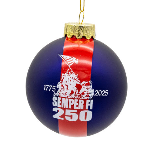 U.S. Marine Corps® Glass America's 250th Anniversary Ornament - Kurt Adler