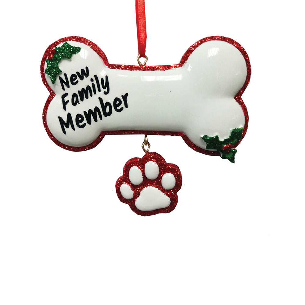 New Family Member Dog Bone Ornament For Personalization - Kurt Adler