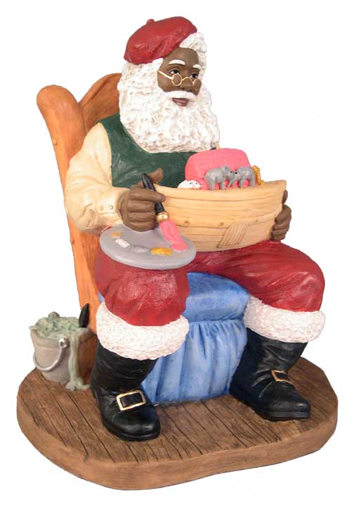 Black Santa Painting Boat
