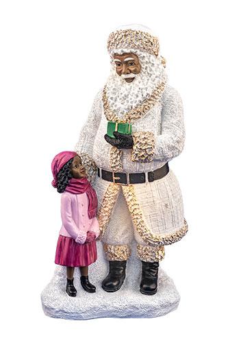 Black Santa in White Suit