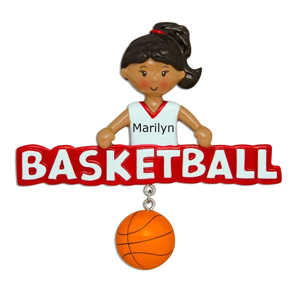 Black Basketball Girl Ornament