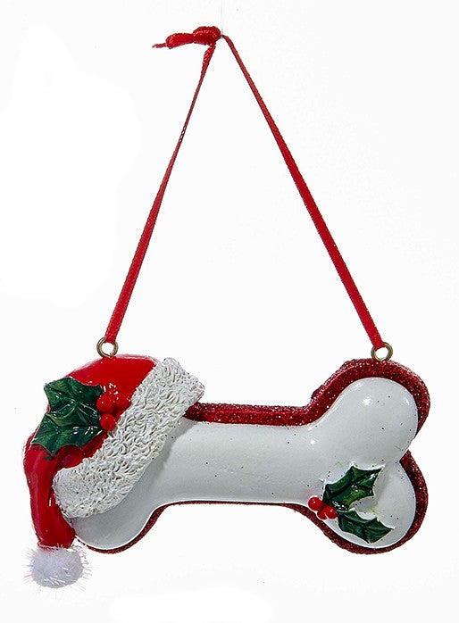 3.75" Santa Hat and Princess Dog Bone Ornaments, Assortment of Two - Kurt Adler