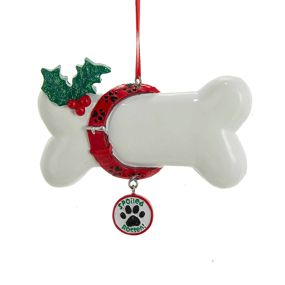 3.25" Spoiled Rotten Dog Bone Ornament - Kurt Adler