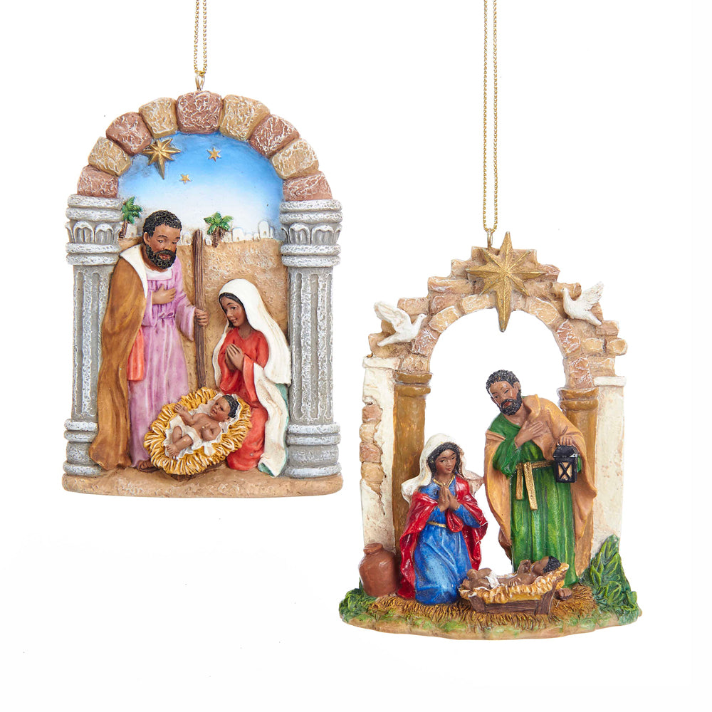 African American Holy Family Ornaments, Assortment of Two - Kurt Adler -  Blitzen's Corner, image size:1000x1000