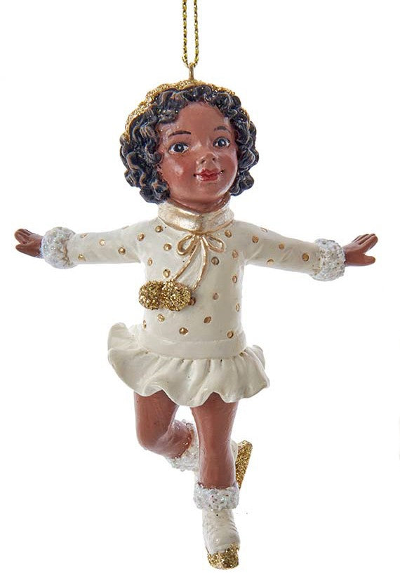 African American Skating Girl Ornaments, 2 Assorted - Kurt Adler